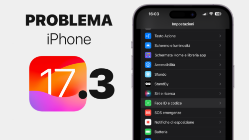 ios 17.3, problema face id codice, problema iphone, problema ios, ios 17, iphone