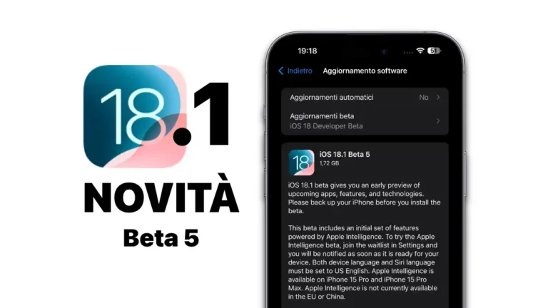 ios 18, ios 18.1, ios 18.1 beta 5, ios 18.1 novità, ios 18.1 news, iphone, ipad