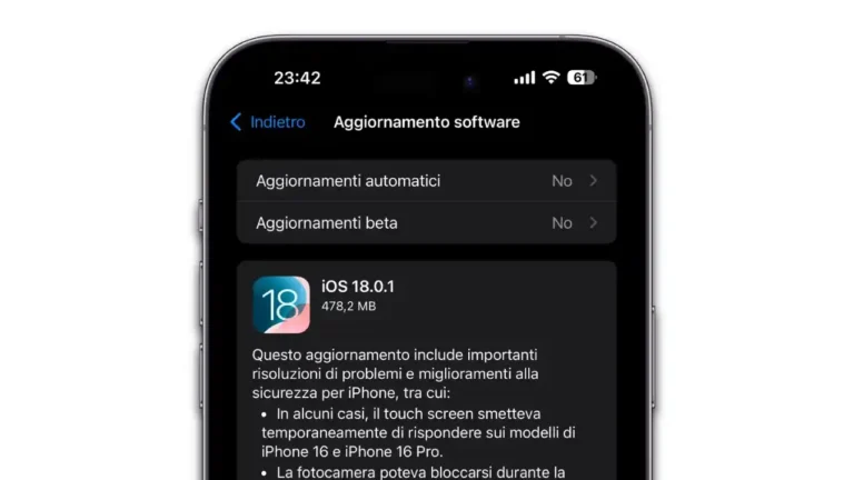 ios 18, ios 18.0.1, ios 18.0.1 novità, ios 18.0.1 news, iphone, ipad